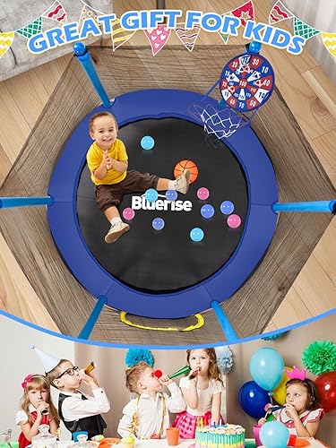 Miniatura 7 de BLUERISE Trampoline 55IN 6FT 8FT 10FT 12FT 14FT Toddler Trampoline with Enclosure Net Easy to Assemble Kids Trampoline Indoor Recreational