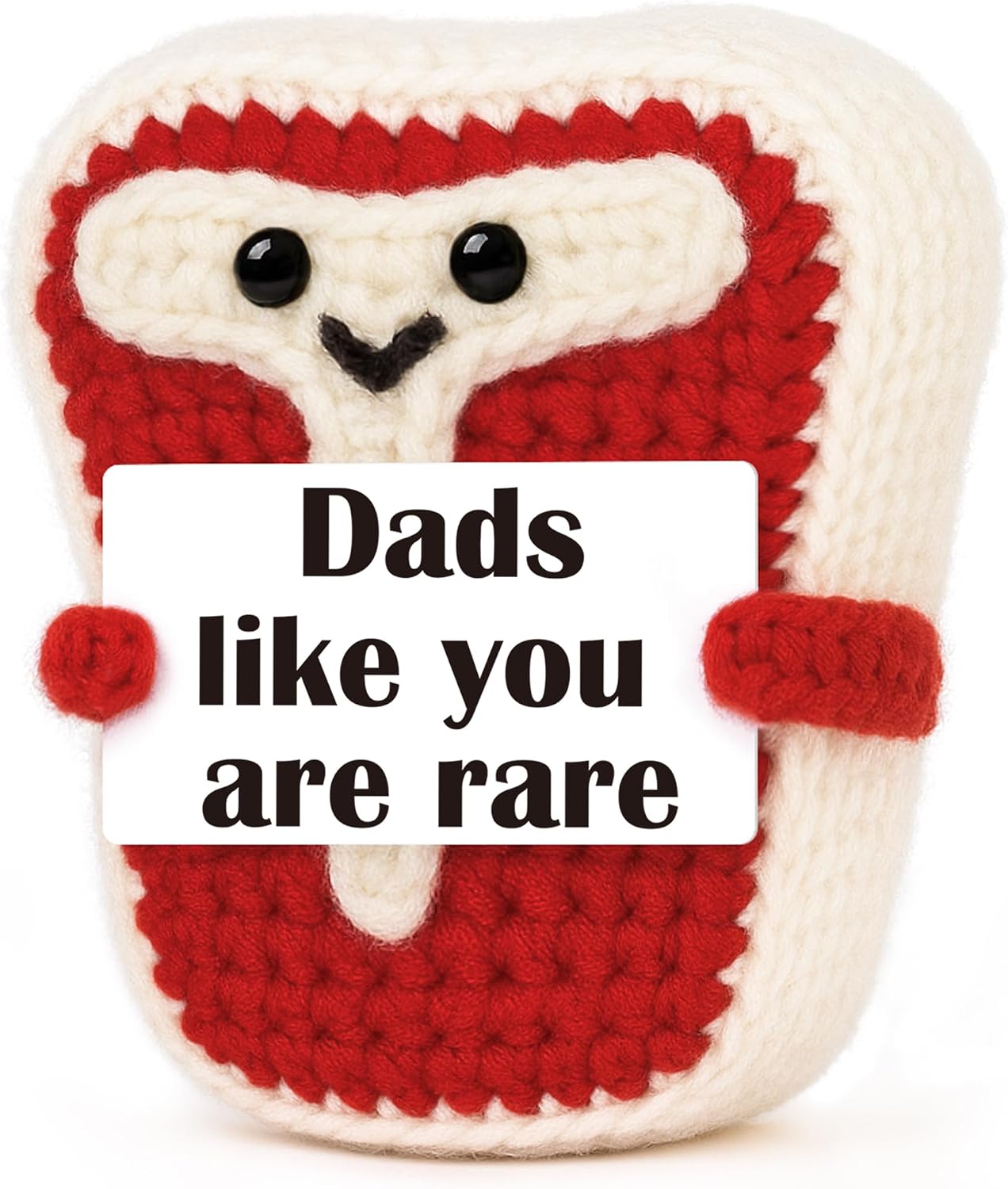Birthday Gift for Dad from Daughter Son Wife, Funny Fathers Day Dad Gifts for New Dad Step-Dads Father in Law, Gift for Best Dads Bonusdad Daddy Christmas Handmade Crochet Steak Present