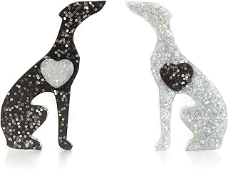 Pair of Handmade Small Resin Sighthound/Greyhound/Whippet Ornaments Gift for Dog Lover