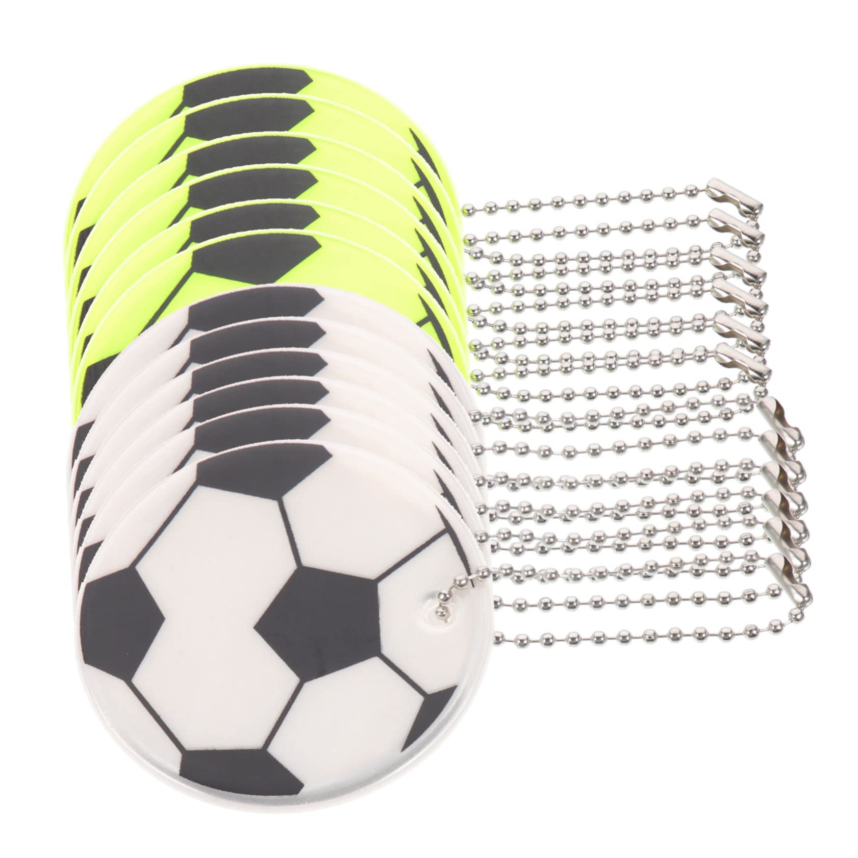 INOOMP Fußball reflektierende Anhänger Fußball-Belohnungsschlüsselanhänger Rucksack-Anhänger rückstrahler anhänger fussmasagegäret Gefälligkeiten für Sportpartys Rucksackanhänger