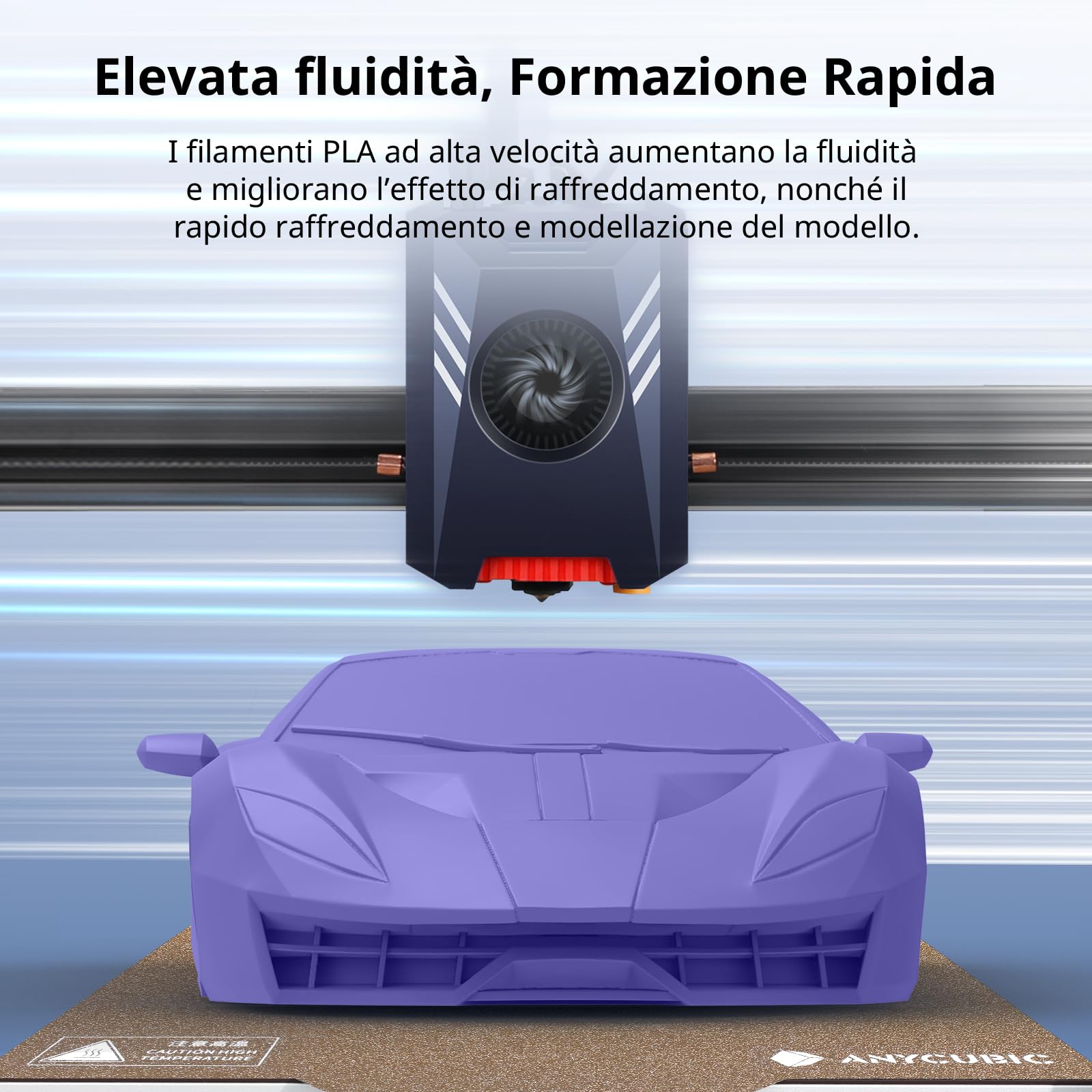 ANYCUBIC Filamento PLA ad Alta Velocità 1,75 mm per Stampante 3D Stampa, Filamento PLA Veloce con Identificazione RFID, Precisione Dimensionale +/- 0,02 mm, Viola Opulenza 1KG