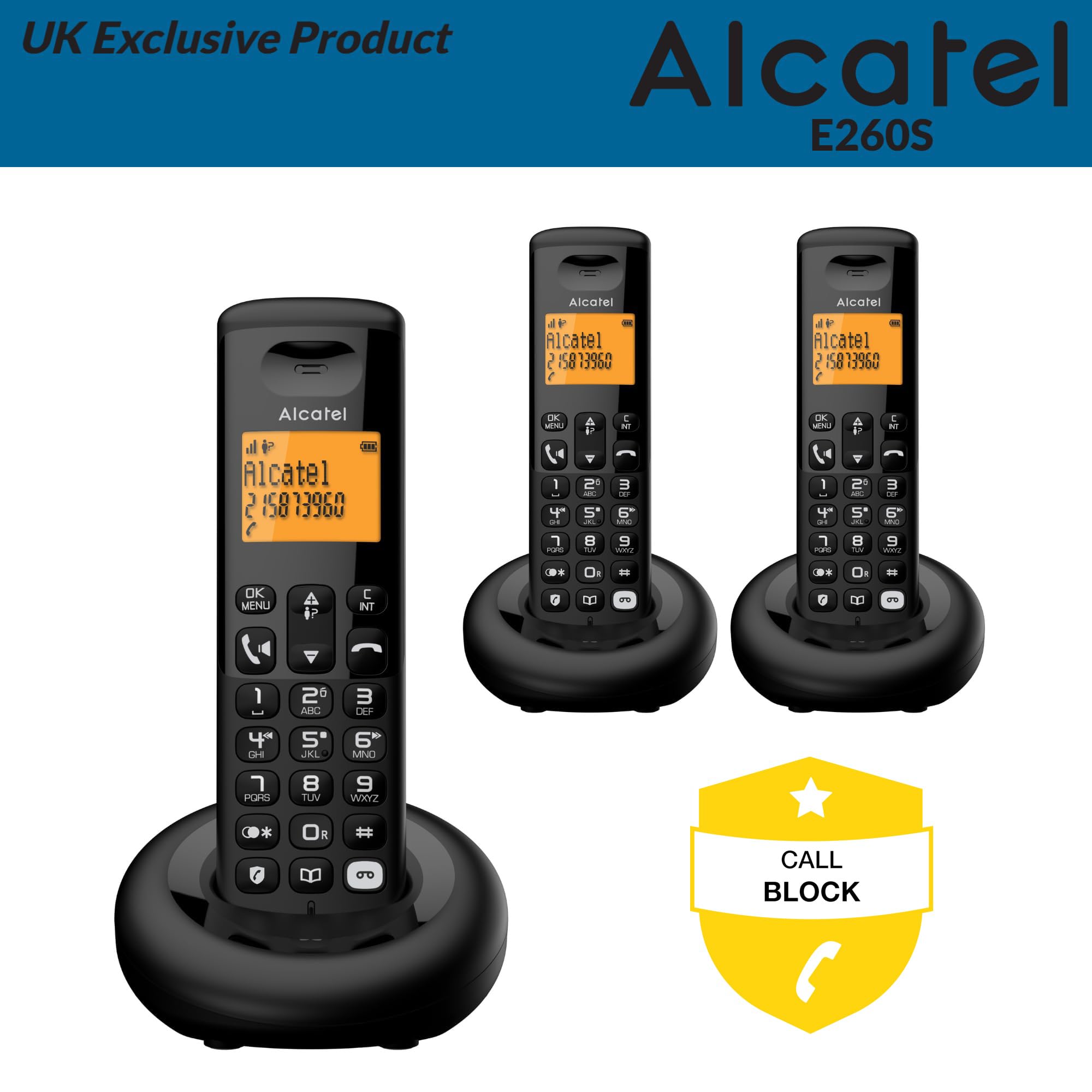 Alcatel E260 S.Voice Trio UK Noir
