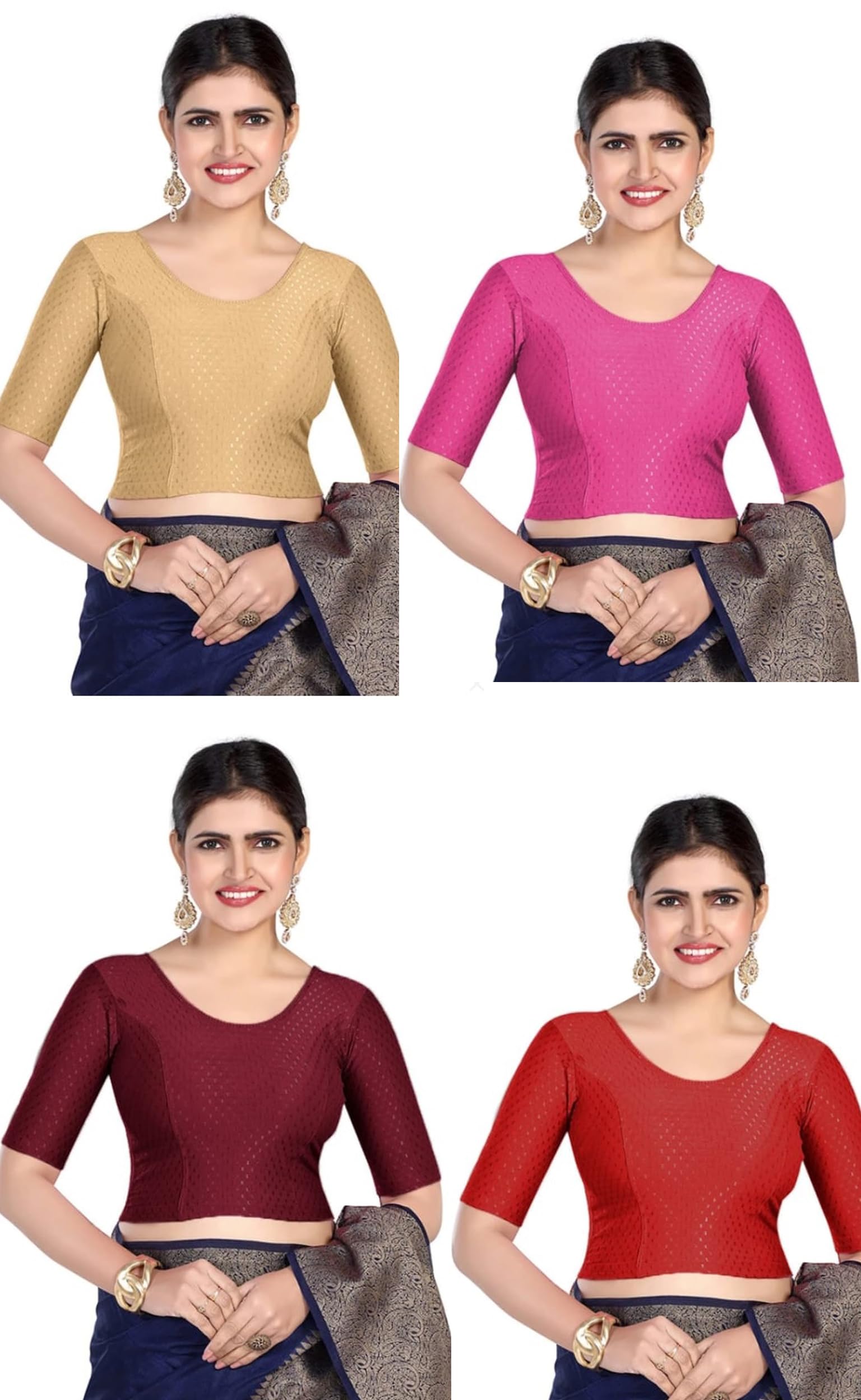 Combo of 4 Dobi Designer Blouse for Women (Pack of 4)-image-33