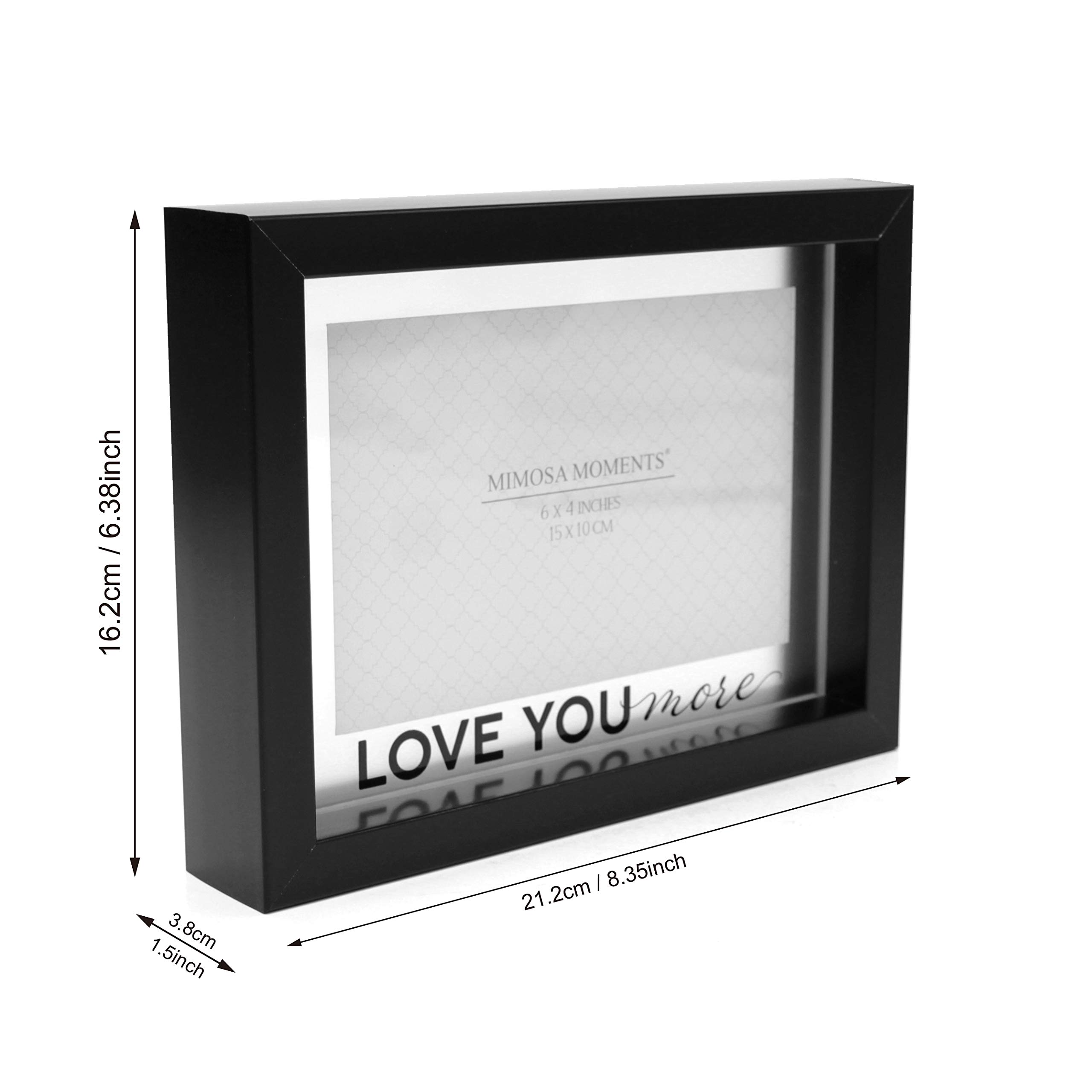 MIMOSA MOMENTS Black Picture Frame For Mommy & Me - Heart Icon, Holds 4x6 Photo, With Easel Stand