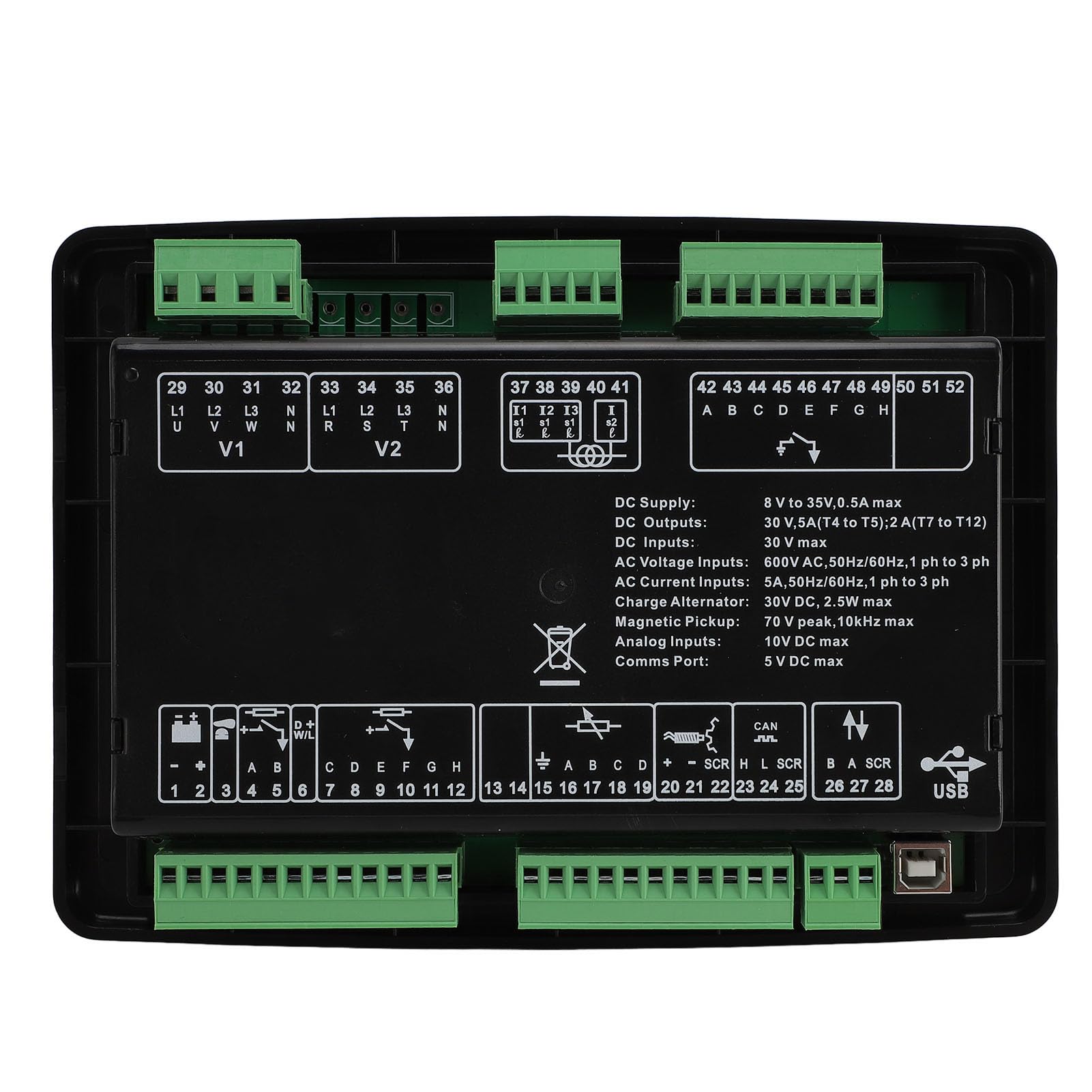 Controlador de generador Torvex, módulo de control de grupo electrógeno diésel 6110MKIII, panel de control de arranque automático manual 8-35 V con función PLC