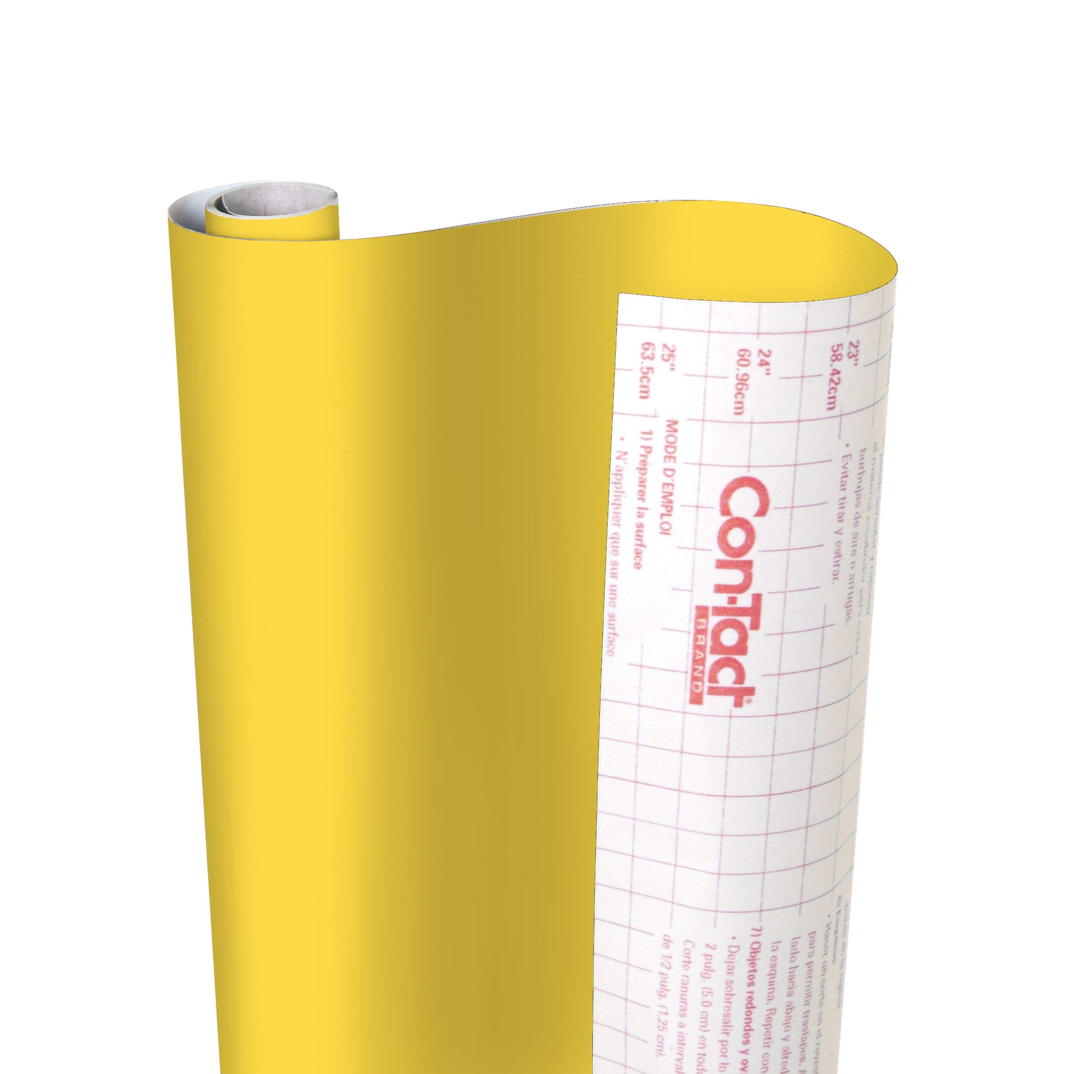 Con-Tact Brand Creative Covering, Self-Adhesive Shelf Liner, Multi-Purpose Vinyl Roll, Easy to Use and Apply, 18'' x 16', Dandelion Yellow