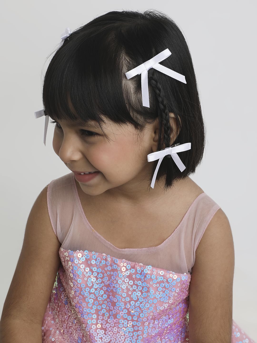 Arendelle Combo of 4 Satin Silk Mini Hairpin Bow In White For Girls (B0D8151Q44) Amazon Price History, Amazon Price Tracker
