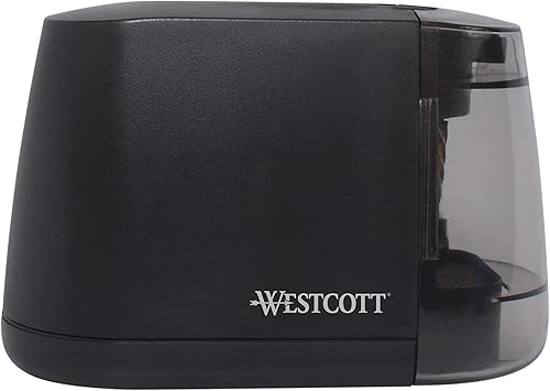 Westcott iPoint Duo - Sacapuntas eléctrico y batería de doble potencia, color negro