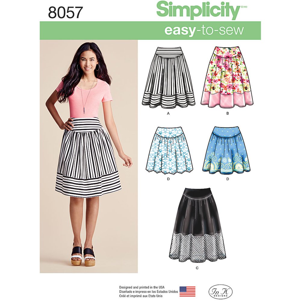 Simplicity 8057r5 Schnittmuster Easy-to-sew Röcke in DREI Längen Schnittmuster, Papier