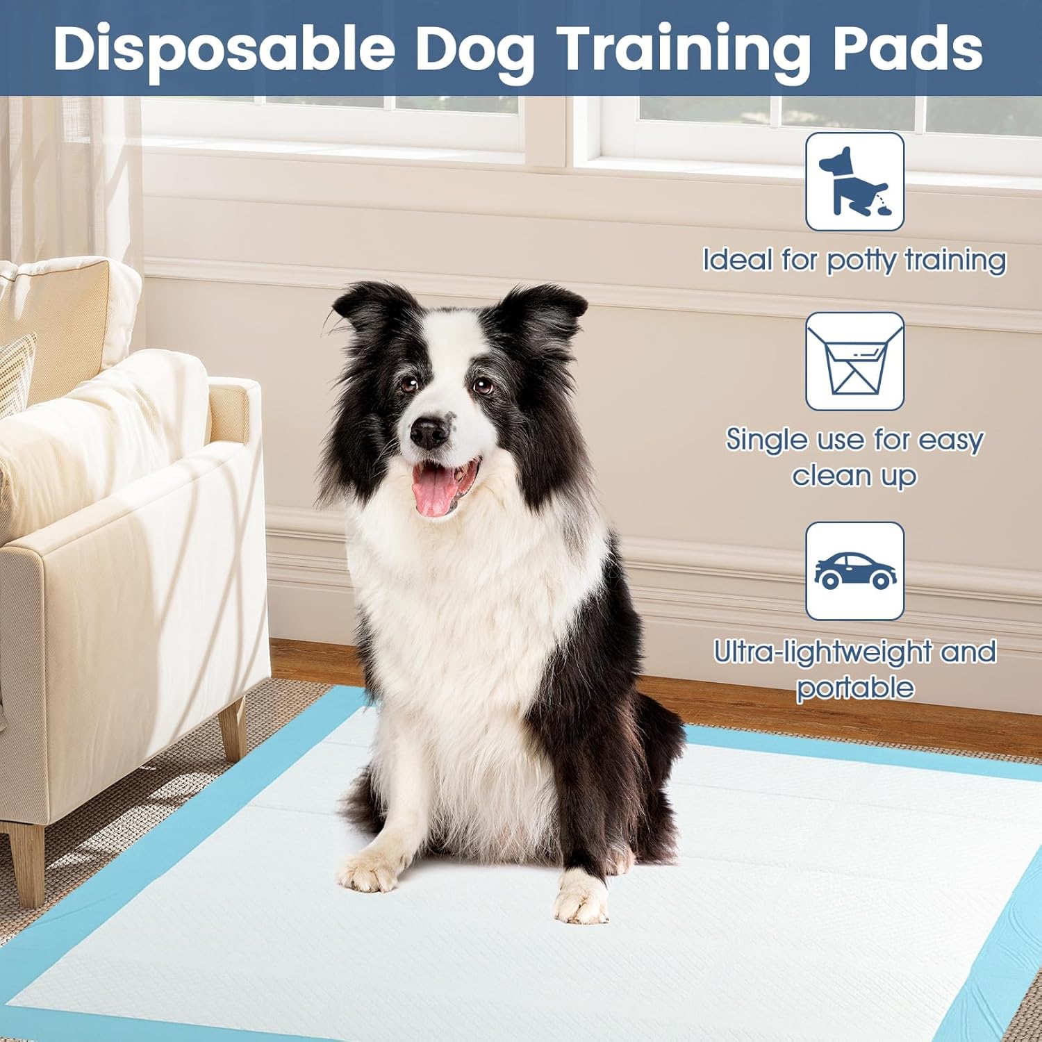 Giantex Dog Pee Pads 100 Count, 36" x 36" Extra Large Dogs Training Pads, Super Absorbent Leak-Proof Disposable Potty Pads for House Training, Indoor & Outdoor Use