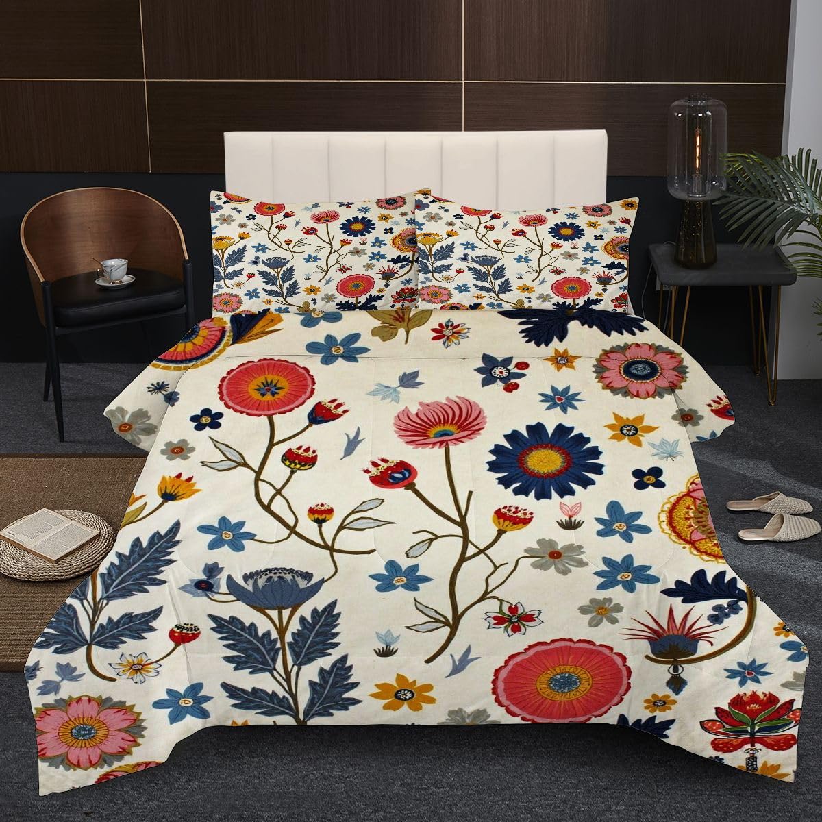 Edredón Nordica Cama 150-220x240 cm Dibujo de Colores, 3 Piezas Juego de Ropa para Adultos, 3D Edredón de Microfibra y 2 Funda de Almohada (220 x 240-50 x 75)