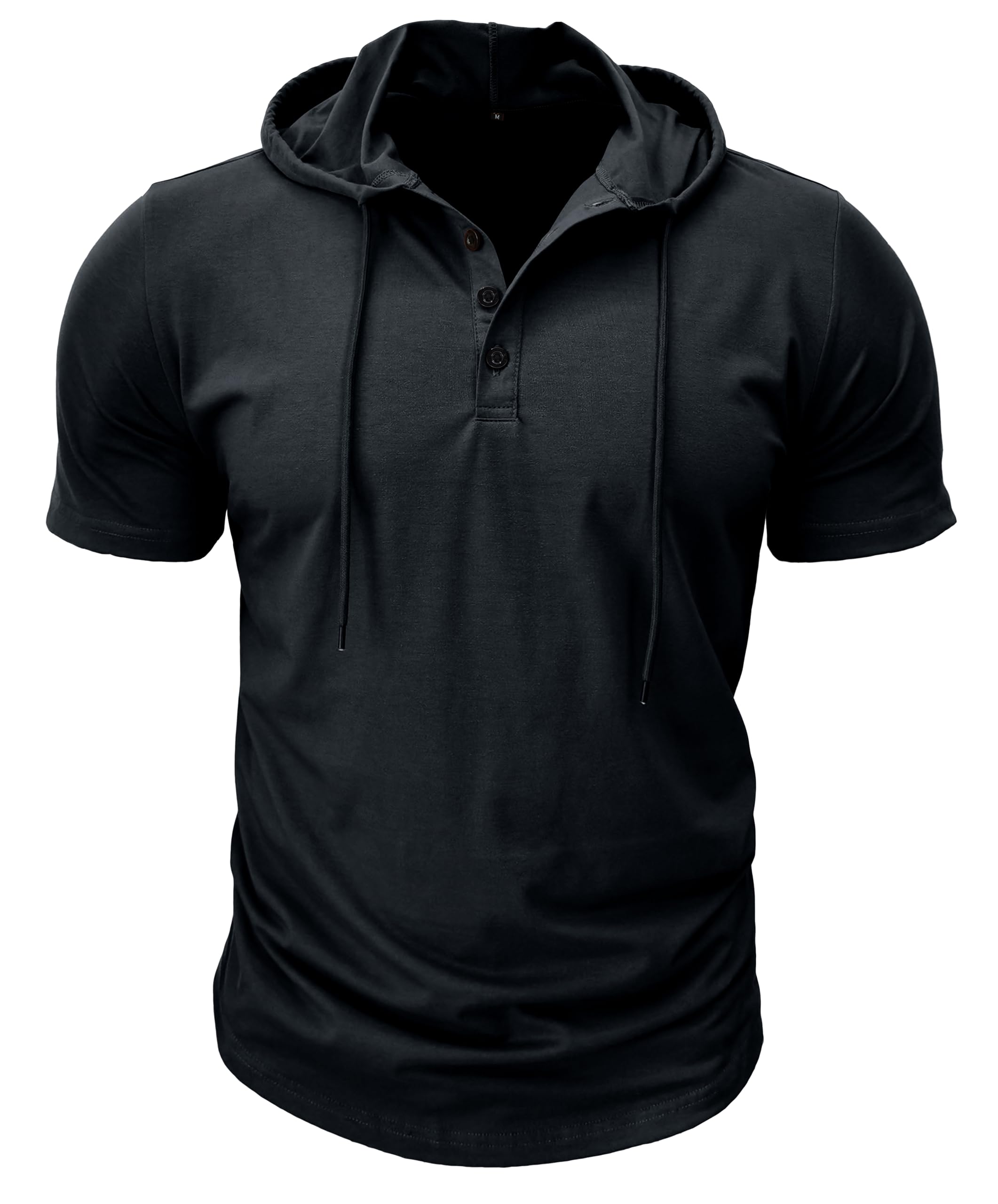MakingDa Atlético Manga Corta Sudadera con Capucha Hombres Entrenamiento Gimnasio Suéter Camisa con Capucha Botón Ajustado al Cuerpo Verano Ligero Senderismo Sudaderas Deportivas Camiseta