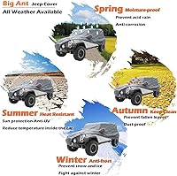 Vista 7 de Big Ant Funda de automóvil para Wrangler CJ, YJ, TJ y JK de 4 puertas, protección para todo tipo de clima, cubierta impermeable para SUV, ajuste