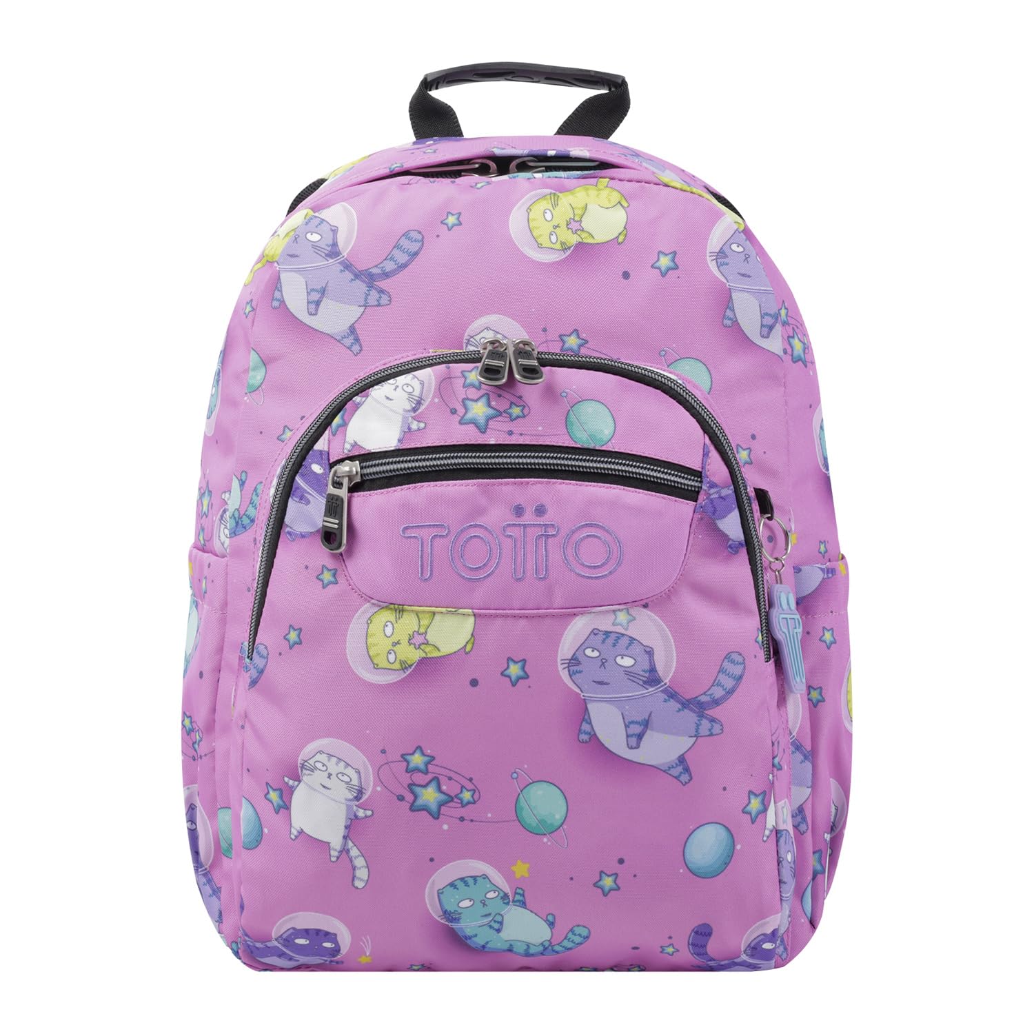 TOTTO Mochila escolar gatos astronautas - Acuarela TAMAÑO MEDIANO