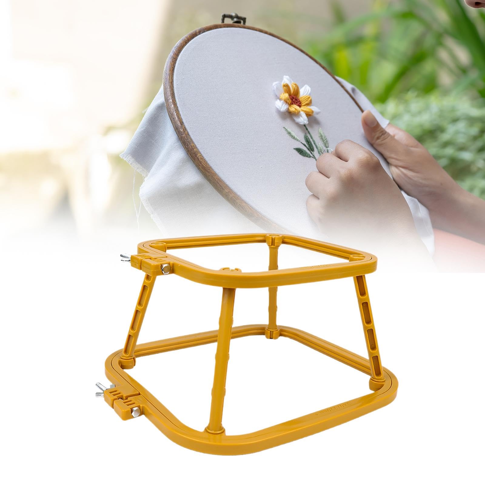 Bastidor de Bordado Multifuncional de Costura con Soporte de Mesa Ajustable Herramienta Ligera para Proyectos de Punto Manual Adecuado para Adultos