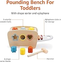 Vista 3 de Yaxa Basics Musical Pounding Bench With Xylophone and Shape Sorter Educational Toy for Toddlers, Developmental Learning Toy, Age 18M+, Boy Girl