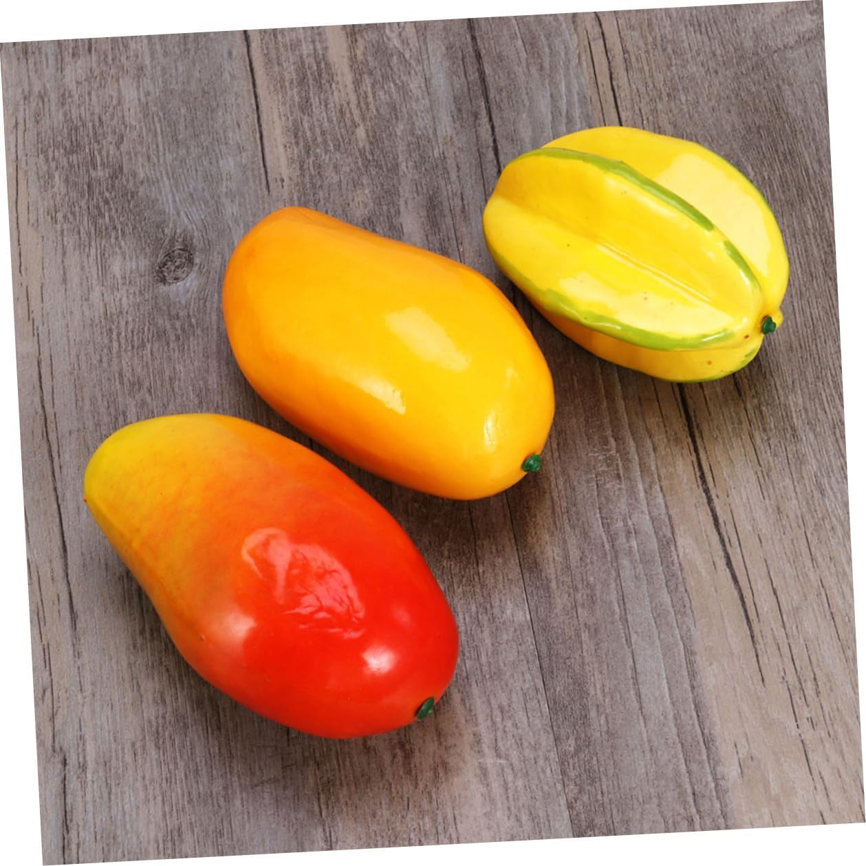 4Pcs Artificial Mango Fruit Model Lifelike Plastic Simulation Faux Fruit Decoration for Wedding Home Party Photography Prop