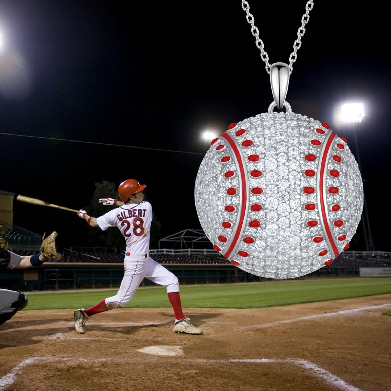 Volleyball/Baseball/Softball/Basketball/Soccer Necklace S925 Sterling Siver Ball Gifts for Women Ball Jewerly Gift for Women - Image 3