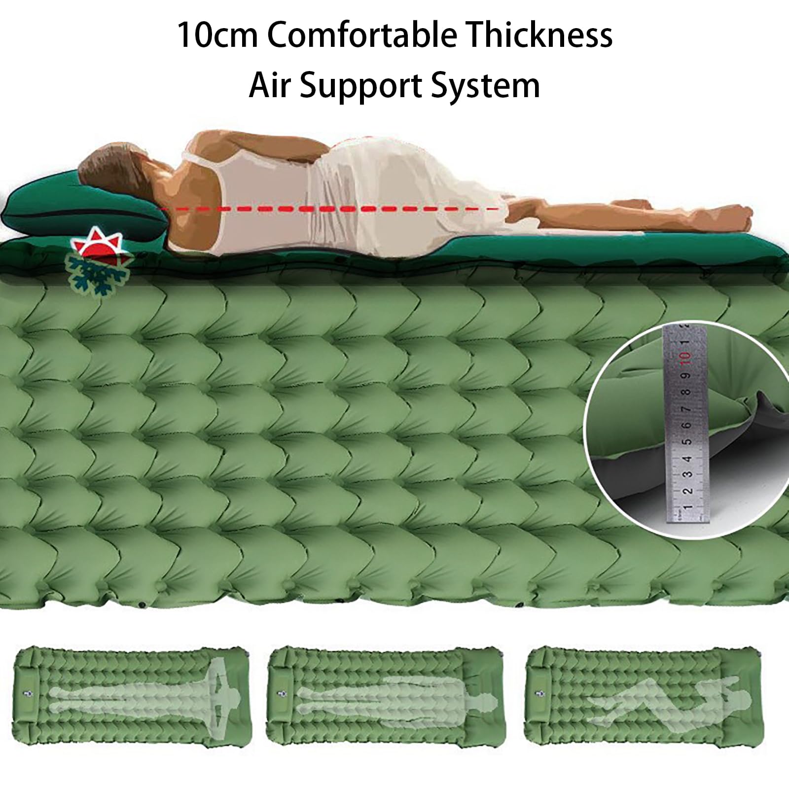 Esterilla De Dormir Ultraligera, Individual Y Más Ancha, Fabricada En TPU Duradero, Autoinflable Colchón Inflable Compacto para Senderismo Y Mochilismo Incluye Bolsa De Transporte