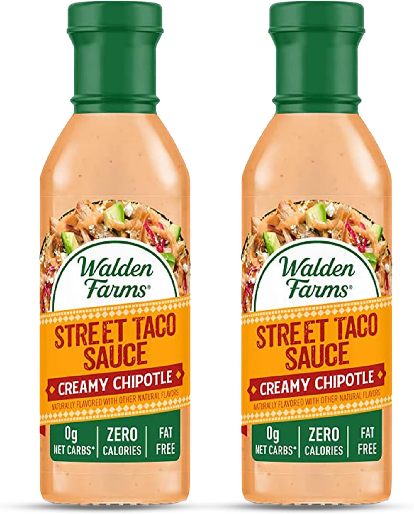 Street Taco Sauce Creamy Chipotle – Calorie-Free, Gluten-Free, Low Carb, Keto-Friendly, Sugar-Free, Smoky Chipotle Flavor – 2-Pack, 12 oz Bottles