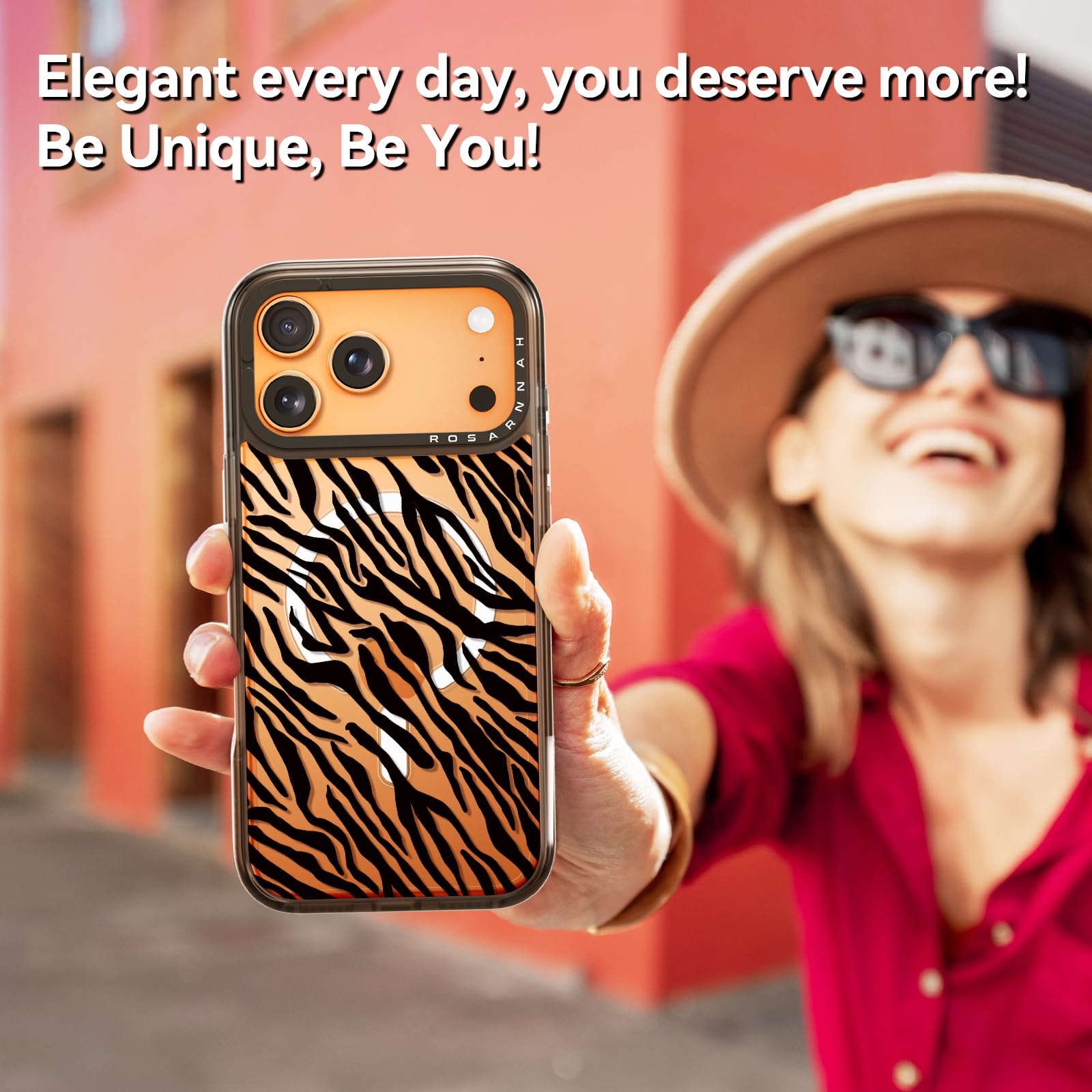 Rosarnnah Bonita funda para iPhone Pro, compatible con Magsafe, duradera, a prueba de golpes, caída de 6.5 pies, divertido diseño de cebra negra para iPhone Pro (6.3 pulgadas), color negro