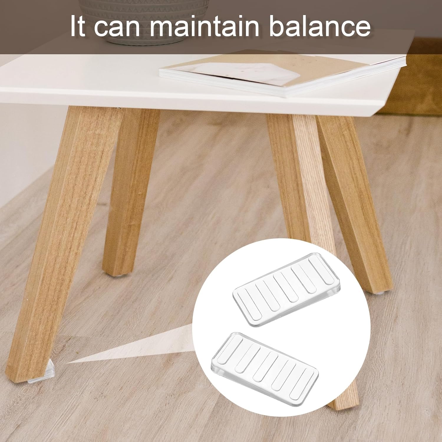 4 Pcs Plastic Clear Shims, Table Shims, Level Wedge for Home Furniture, Clear Toilet Levelers, Furniture Wedges for Hot Tub, Rubber Level Uneven Doors, Floors, Fix Highest Side 1/4"