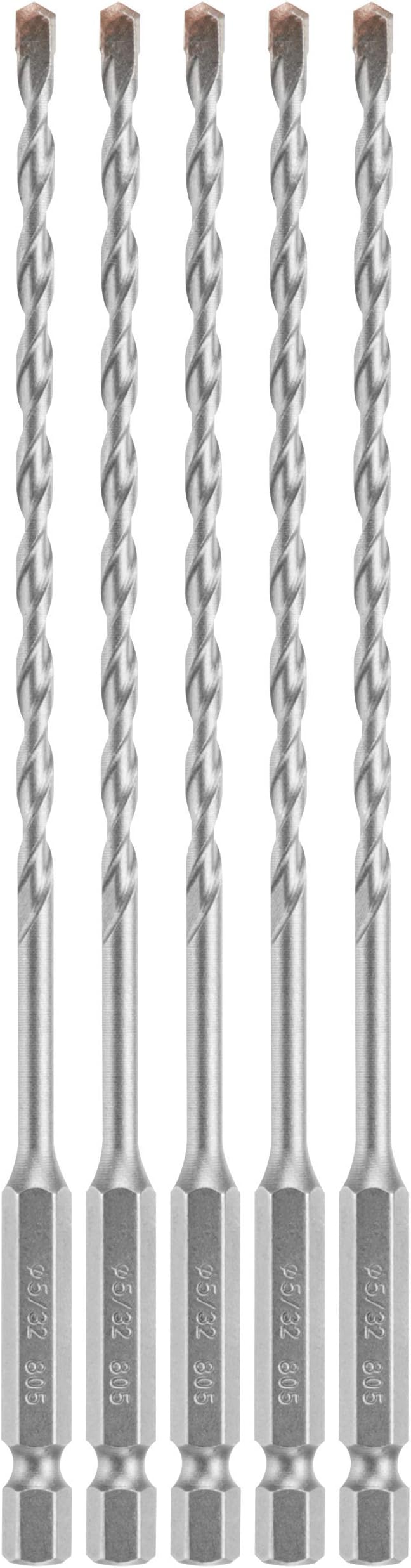 Bosch 5 pc. 5/32 in. X 6 in. Hex Shank Hammer Drill Masonry Bits LBHX0025