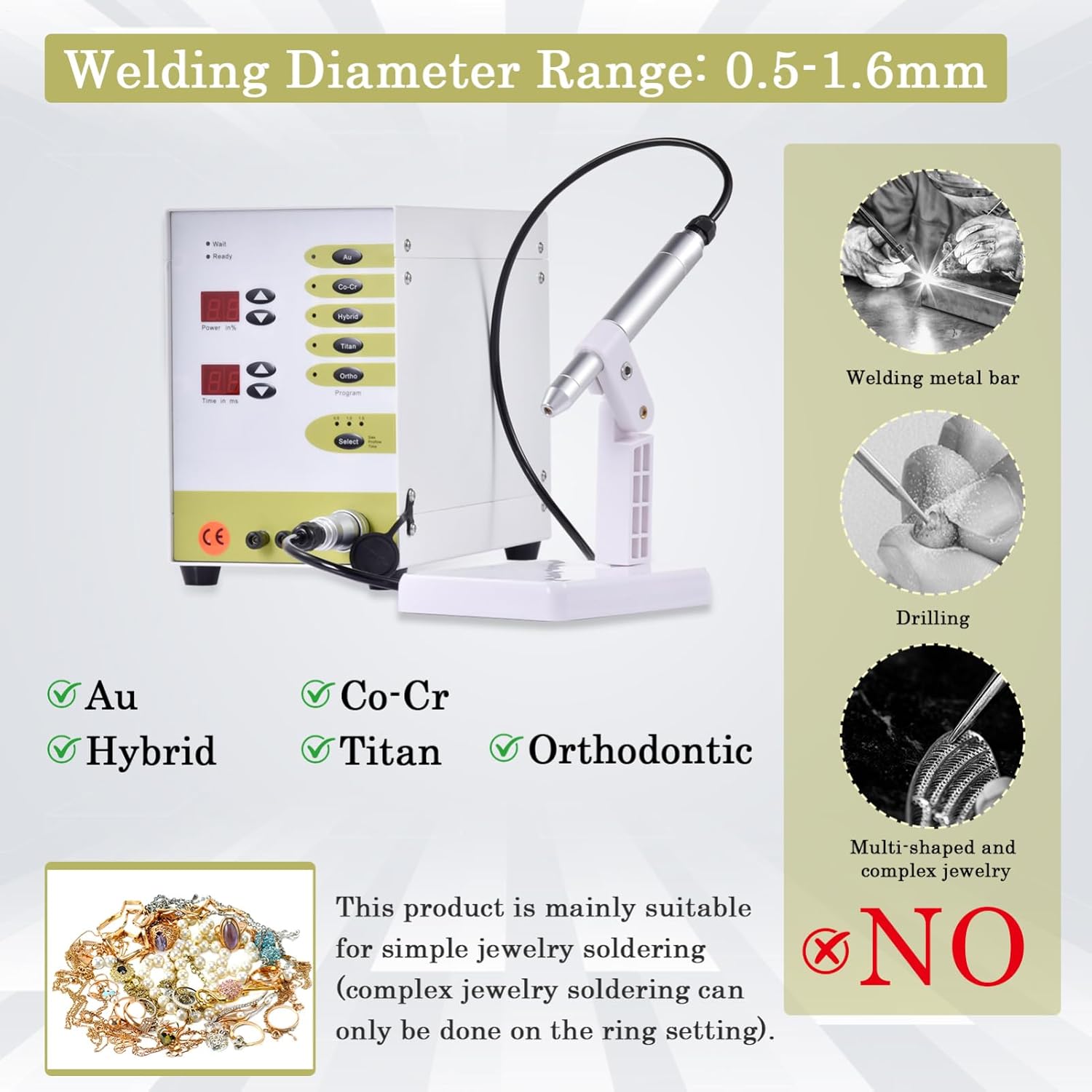 Welder for Permanent Jewelry - 100a Permanent Jewelry Welder Kit, 110v Welding Machine Jewelrys, Pulse Arc Welders PermanentJewelry for DIYs Jewelrys Repair Hardware Workpiece Welding