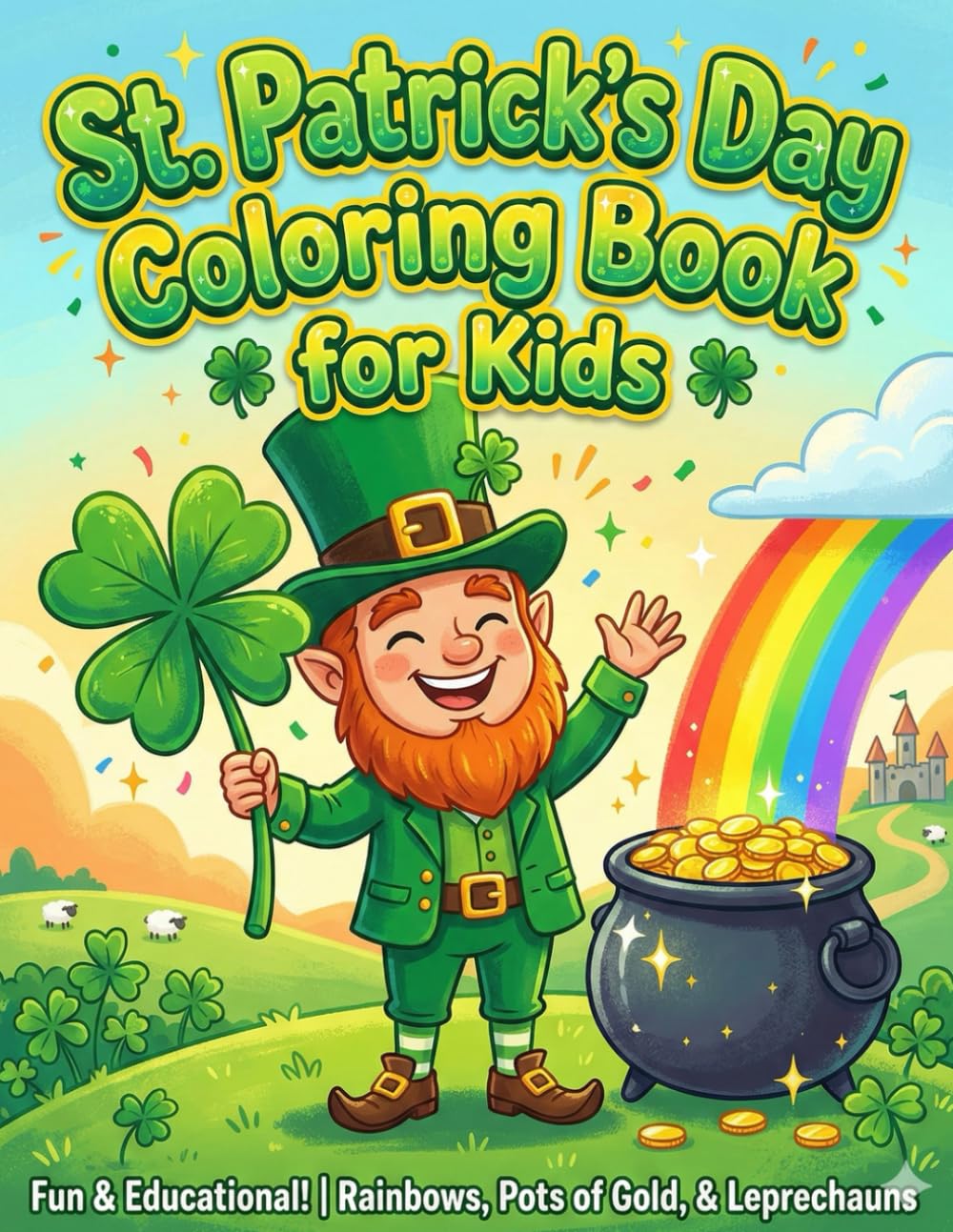 St. Patrick's Day Coloring Book for Kids: The Lucky Leprechaun Activity Book with Pots of Gold, Rainbows, and Shamrocks for Boys and Girls