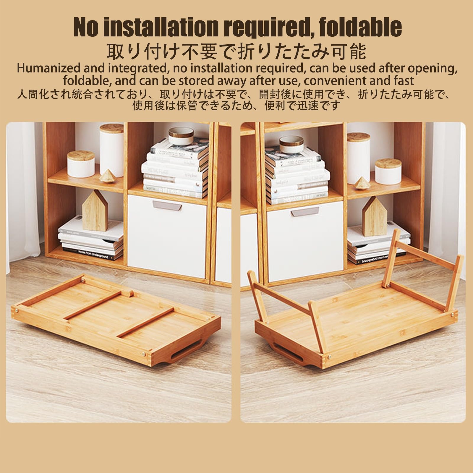 Plateau de lit portable pour ordinateur portable et repas – Respectueux de l'environnement, bois épais, design multi-usage (50 x 30 cm) – Idéal pour le petit déjeuner, le dîner et le travail au lit