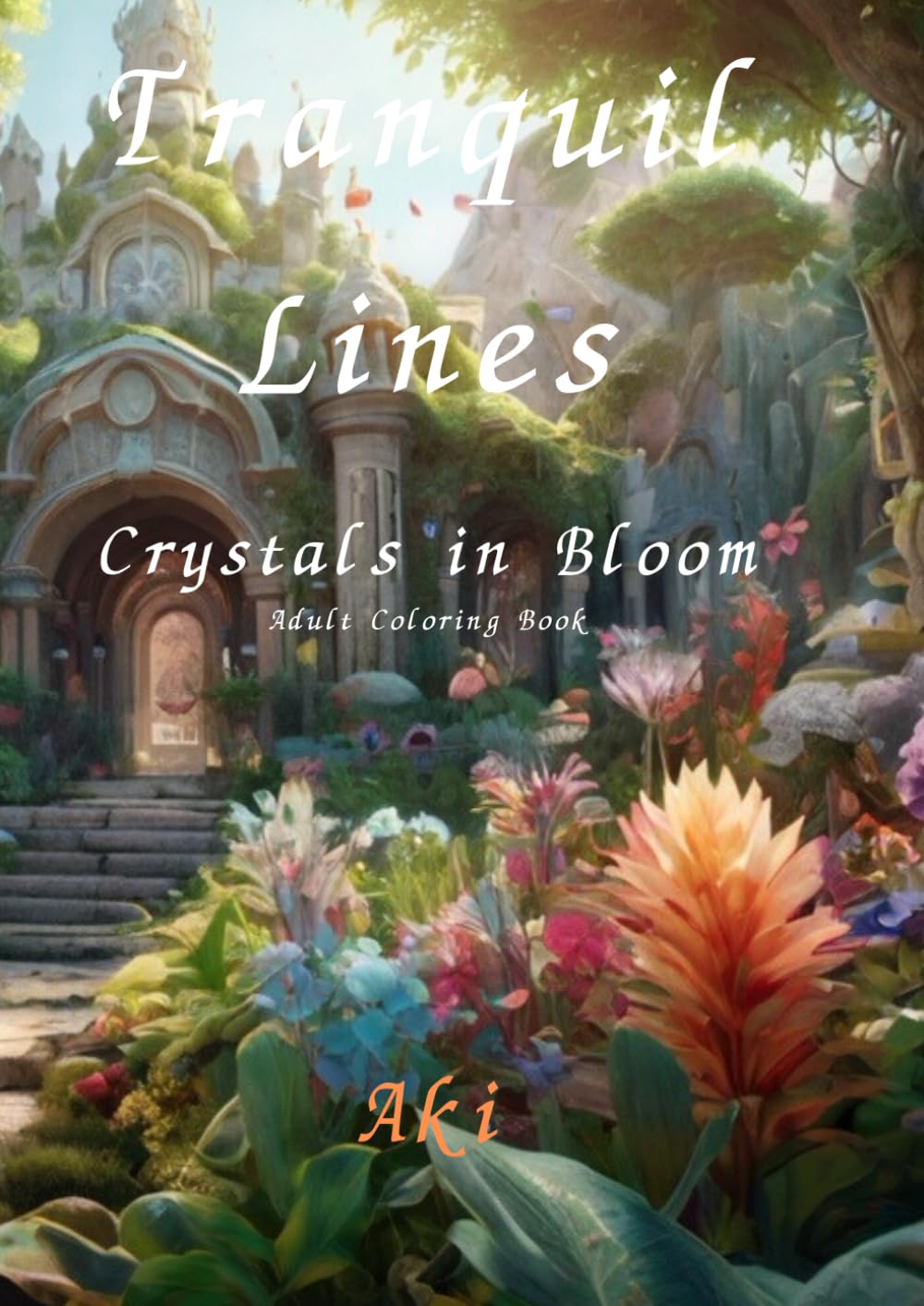 Tranquil Lines: Crystals in Bloom:Adult Coloring Book