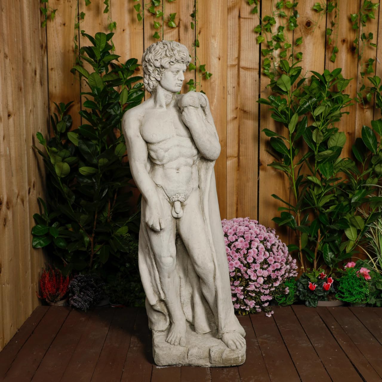 Discount Garden Statues Men's Grey Dgs Statues Stone Cast Classical David Statue 109Cm 80Kg Weatherproof Sculpture Garden Ornat