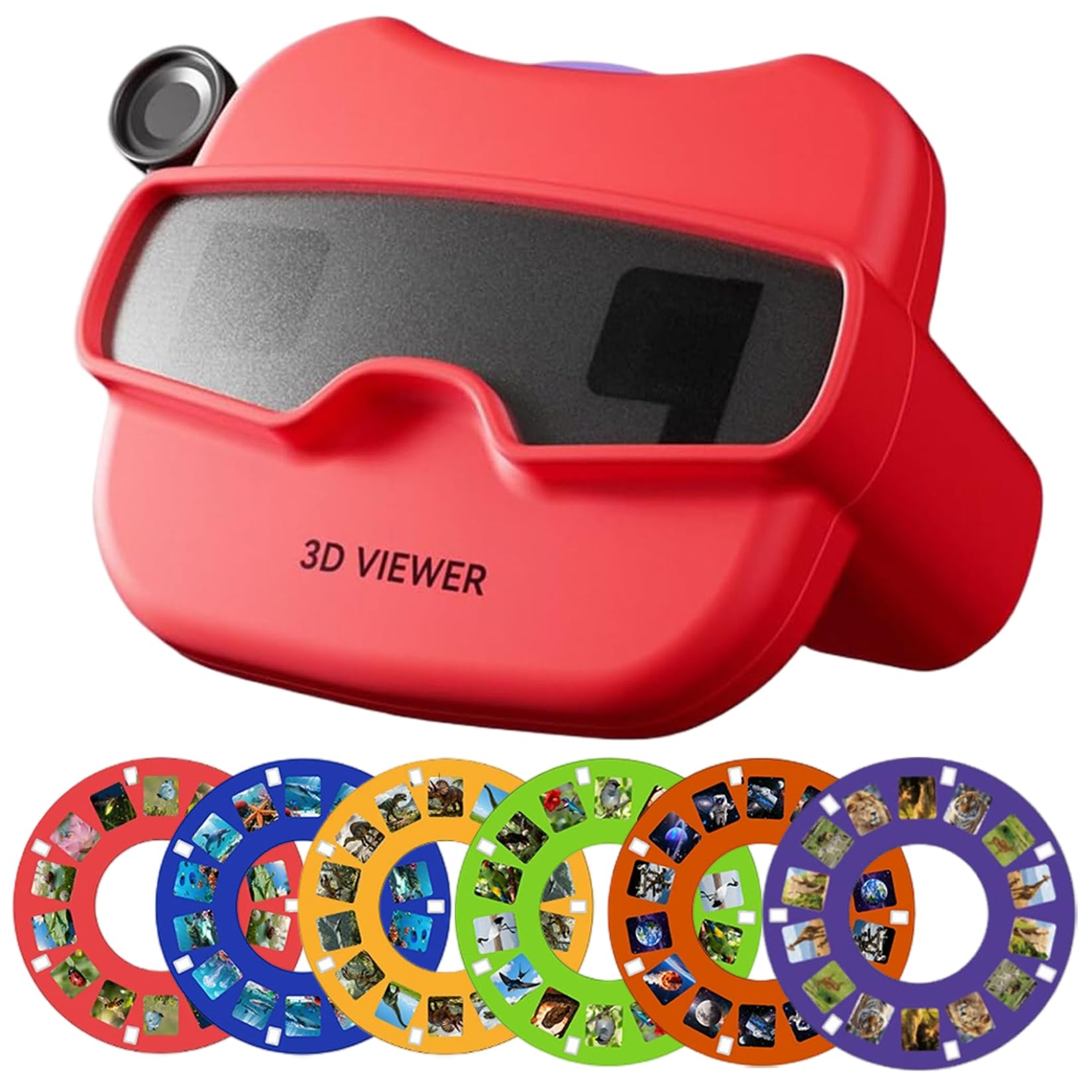 Visionneuse 3D pour Enfants Kaléidoscopes éducatifs Amusants pour Enfants avec 6 Rouleaux Nouveauté Jouets naturels sans Danger pour Les Yeux pour Filles garçons Adultes de 3 Ans et Plus