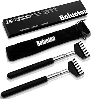 Paquete de 2 rascadores de espalda extensibles portátiles, rascador de espalda telescópico de acero inoxidable con hermoso embalaje de regalo