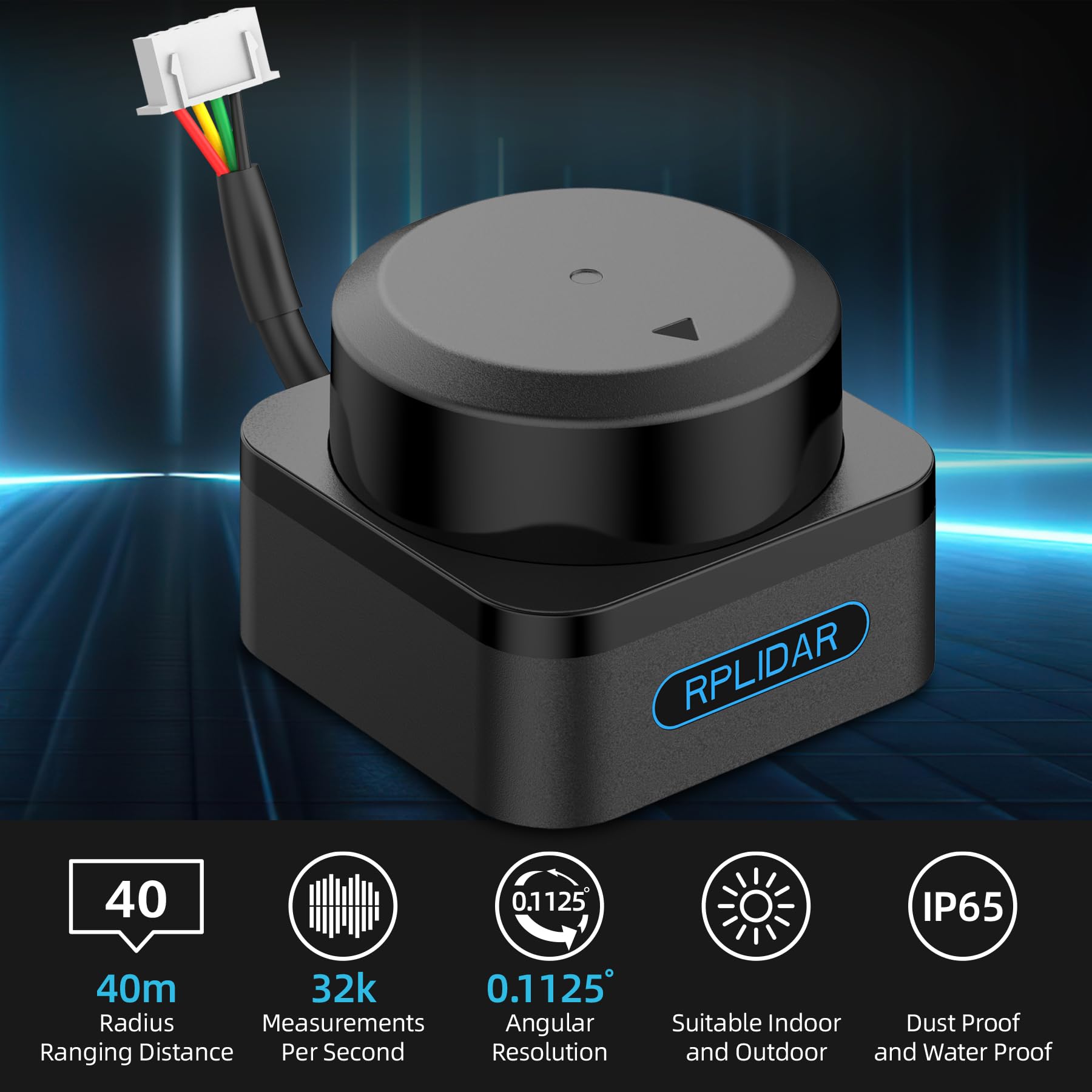 innomaker DTOF LiDAR Time-of-Flight Lidar RPLIDAR S3, 40m Distance Range 32Khz Sample Frequency Smaller Size Better Performance Worry-Free
