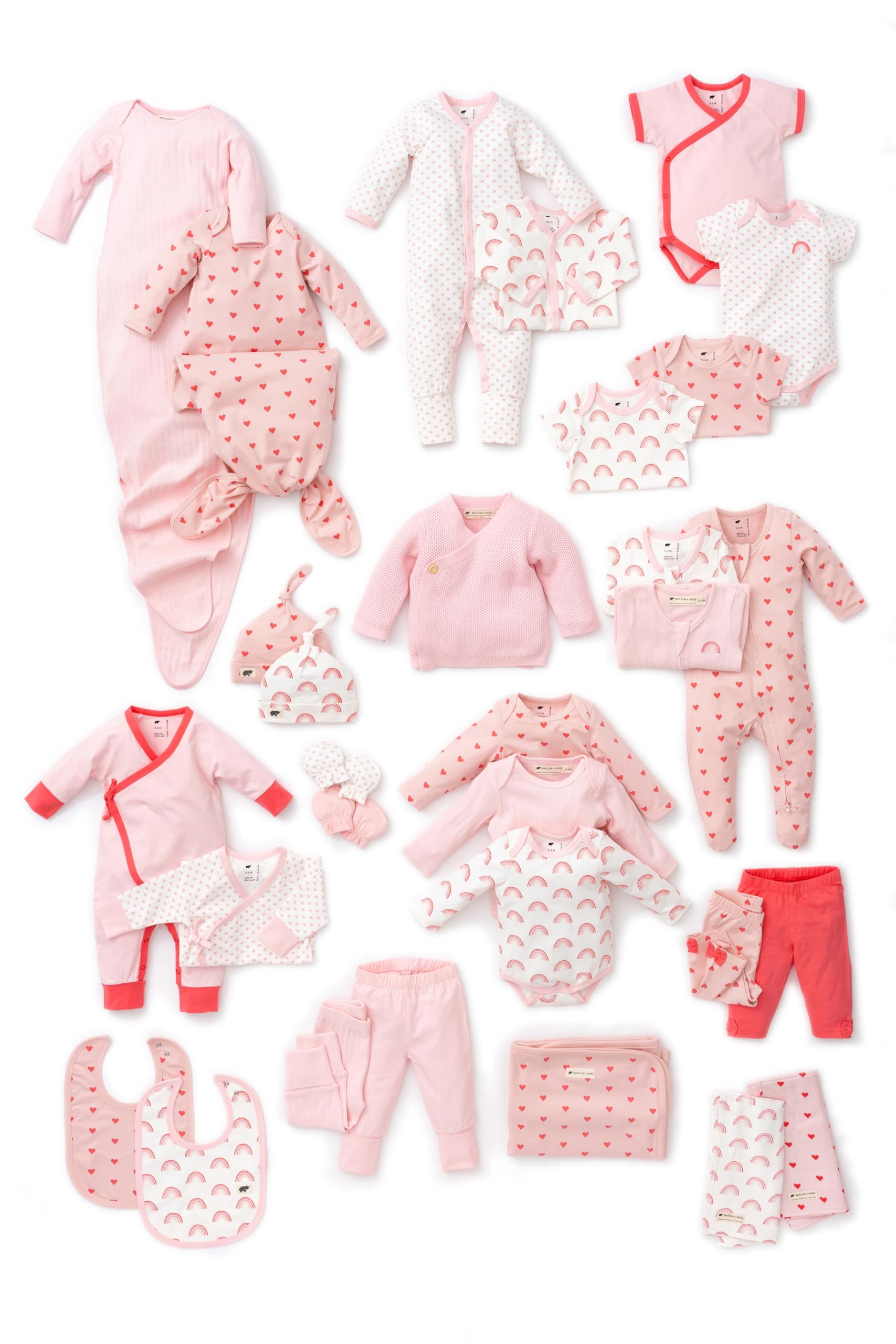 MONICA ANDY Here for It All Box Organic Baby Clothes 32-Pieces Baby Gift Set for Newborn Infants