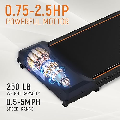 Miniatura 2 de TOMSHOO Walking Pad, Under Desk Treamill for Home Office, Portable Walking Jogging Running Machine with Remote Control and LCD Display