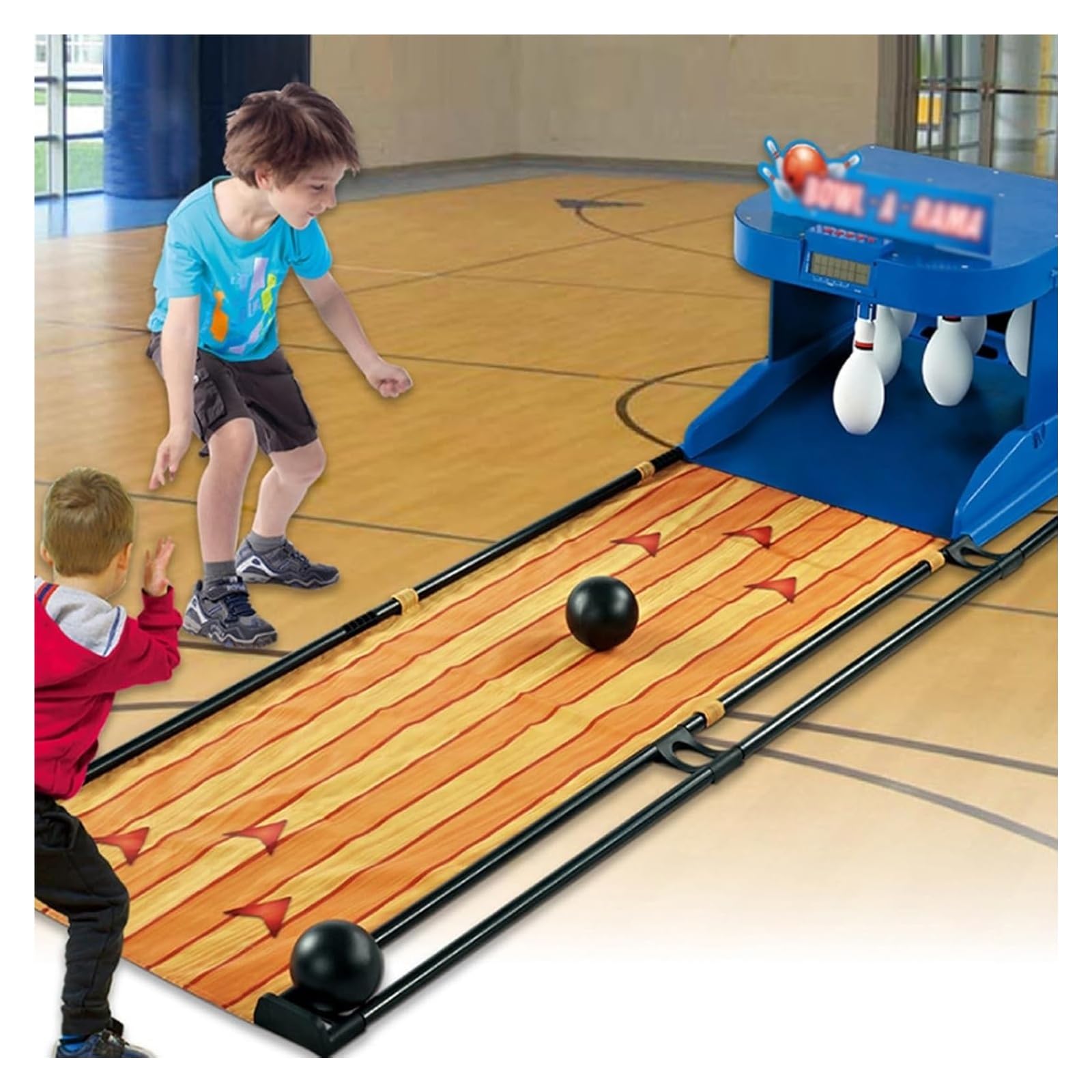 Gioco elettronico di Bowling Alley, Console interna per giochi sportivi a palla con aggiornamento automatico del quadro di valutazione LED, Set di giocattoli pieghevoli per Bowling con illuminazione,