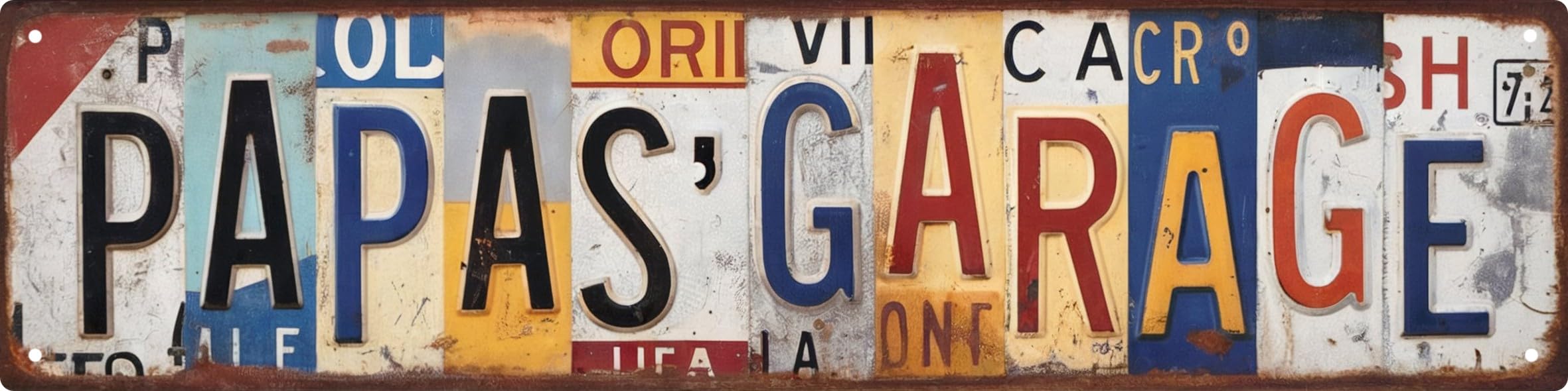 Aimlayton Papas Garage Papa's Garage Metal Tin Sign 4X16 In Vintage Plaque For Home Restaurant Bar Cafe Garage Gift For Lovers Decor