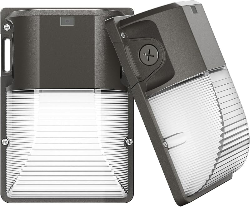 CINOTON 30W LED Wall Pack Light, 5000K 3600LM, Dusk to Dawn Sensor, 2 Pack | 120Vac, IP65 Waterproof, 3600LM, Hardwired Installation, Pre-punched Design, UL Listed, Garage and Porch Security Use
