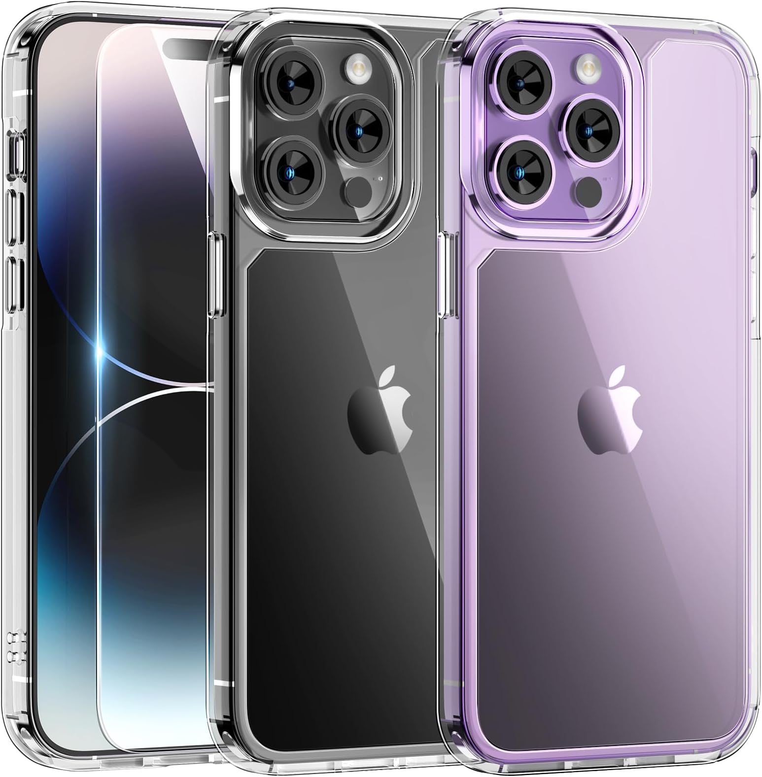 TAURI Magnetic for iPhone 14 Pro Case, [Compatible with MagSafe] with Screen Protector, Not-Yellowing Military-Grade Protection Shockproof Slim Phone Cover, Clear