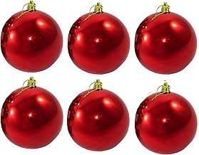 Weihnachtskugeln aus Kunststoff für den Außenbereich - wetterfest und frostsicher - EXTRA ROBUST STABILE AUFHÄNGUNG Große Christbaumkugeln für Draußen Größe 6 x Ø 10 cm