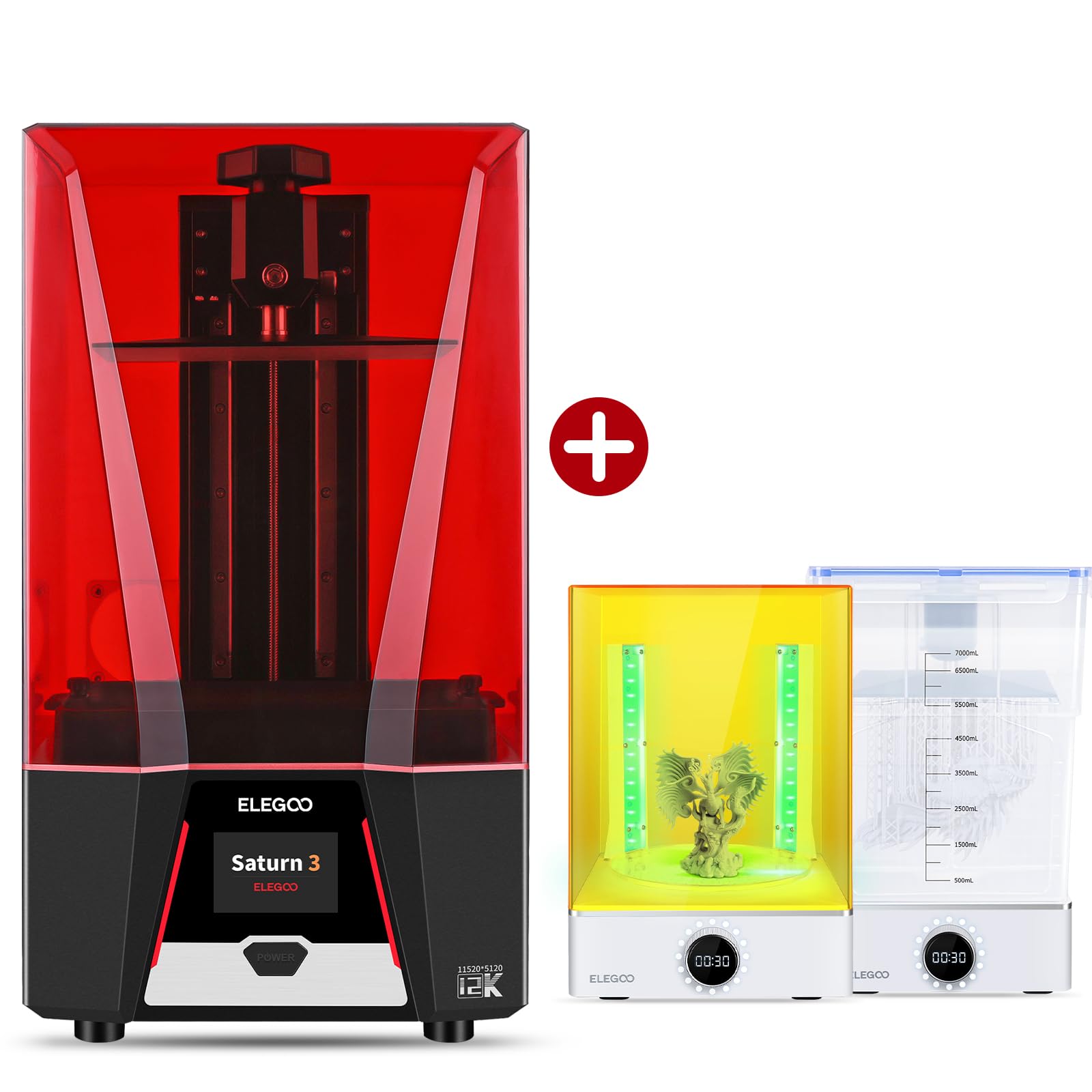 ELEGOO Saturn 3 12K MSLA 3D Printer and ELEGOO Mercury X Bundle 