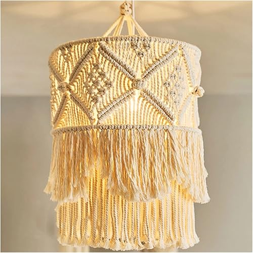 ZHYH - Pantalla de tapiz tejida estilo bohemio cubierta de lámpara colgante de techo para el hogar dormitorio candelabros decorativos
