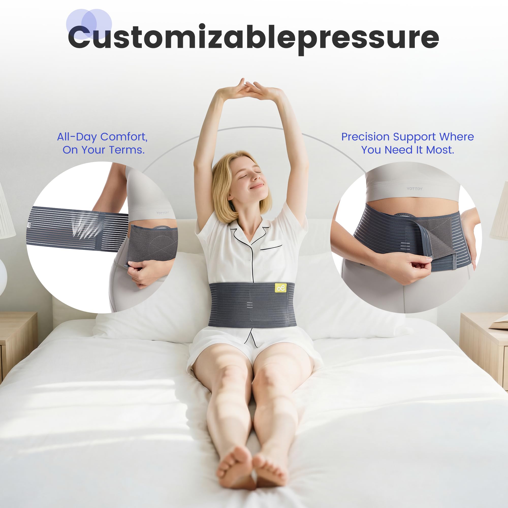 Ceinture hernie ombilicale. Ceinture abdominale medicale pour hernie ombilicale. Gaine abdominale orthopédique avec soutien ombilical(L/XL)