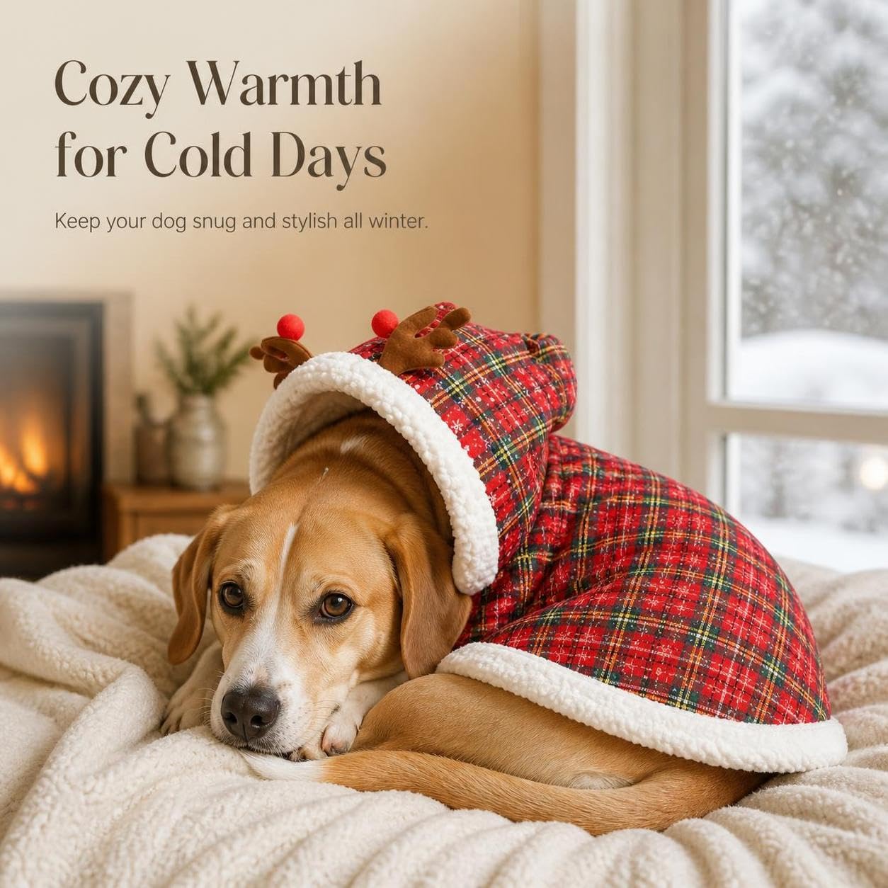 Mantello Natalizio per Cani Caldo, Taglia 8