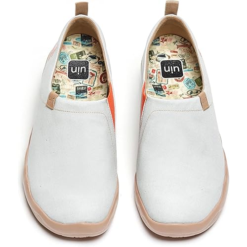 UIN Men's Walking Travel Shoes Slip On Canvas Casual Loafers Lightweight Comfort Art Painted Fashion Sneaker