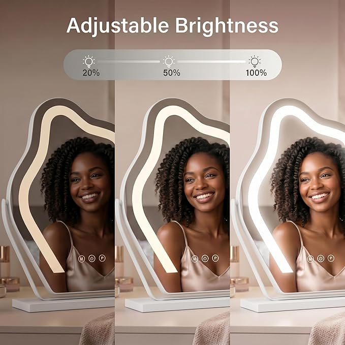 Espejo de Maquillaje con Luz en Forma de Nube, 17", 3 Luces y Control Táctil miniatura 5
