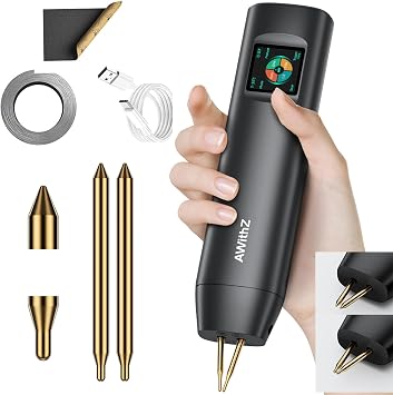 Double-ended Handheld 18650 Battery Spot Welder with 1.5" LCD Display, AWithZ 99 Adjustable Levels, Auto/Manual Modes, 7-Language UI - Portable DIY Welding Tool for Lithium Battery Packs