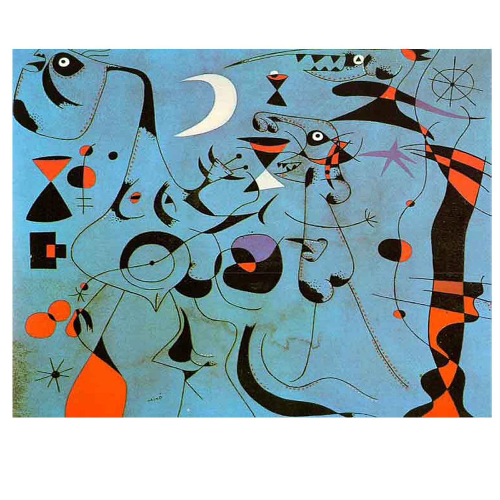 Amazon.com: Canvas Oil Paintings Joan Miro《Night Guided